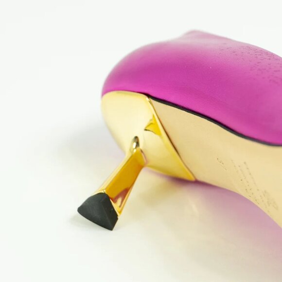 Cynthia Richard Elizabeth Fuchsia Metallic leather Pump Low Heels Fancy Shoes 37 - Picture 4 of 15